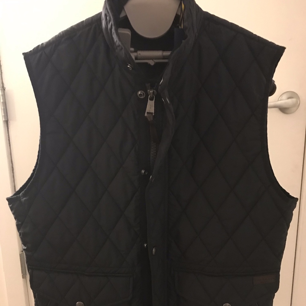 Men's NWT Iconic Polo Navy Blue Quilted Vest